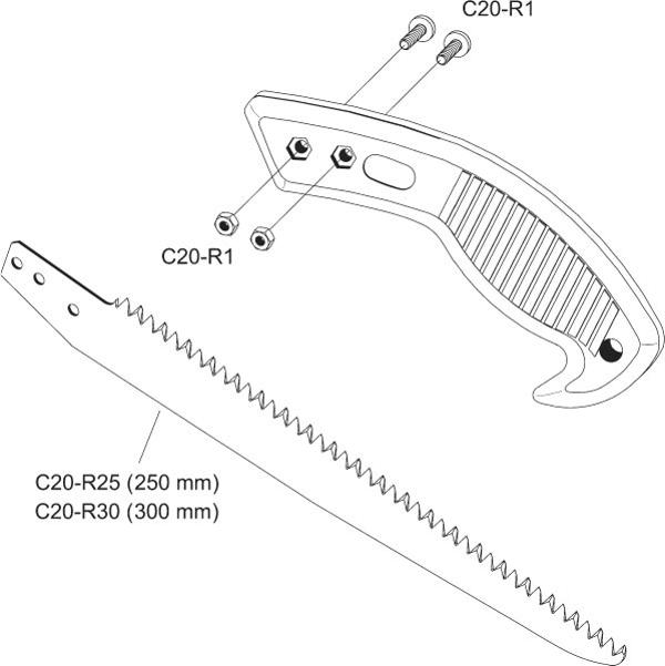 C20 - Serrucho de hoja recta con funda